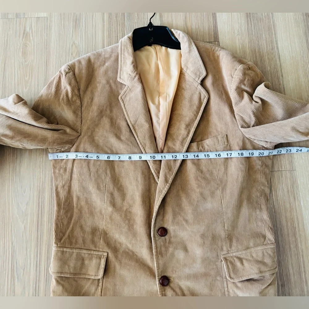 Unbranded Mens VTG Blazer Sport Coat Tan Corduroy 2 Button 42L Western Preppy
